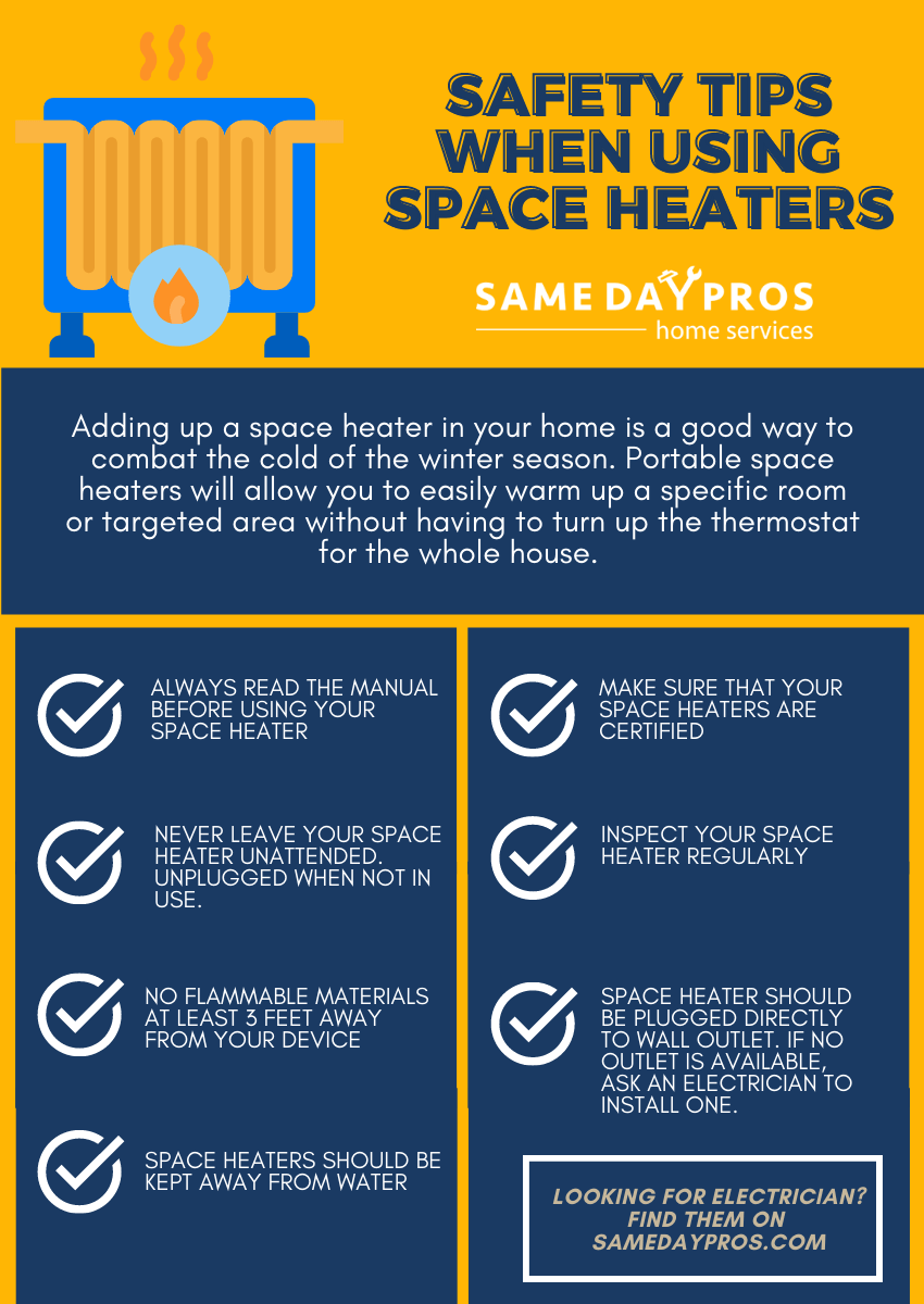 Safety tips when using space heaters 2